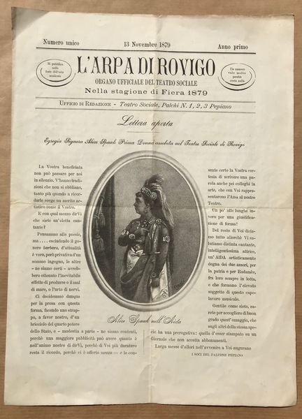 L'ARPA DI ROVIGO. ORGANO UFFICIALE DEL TEATRO SOCIALE. Nella Stagione …
