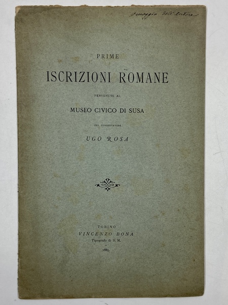 Prime iscrizioni romane pervenute al Museo Civico di Susa del …