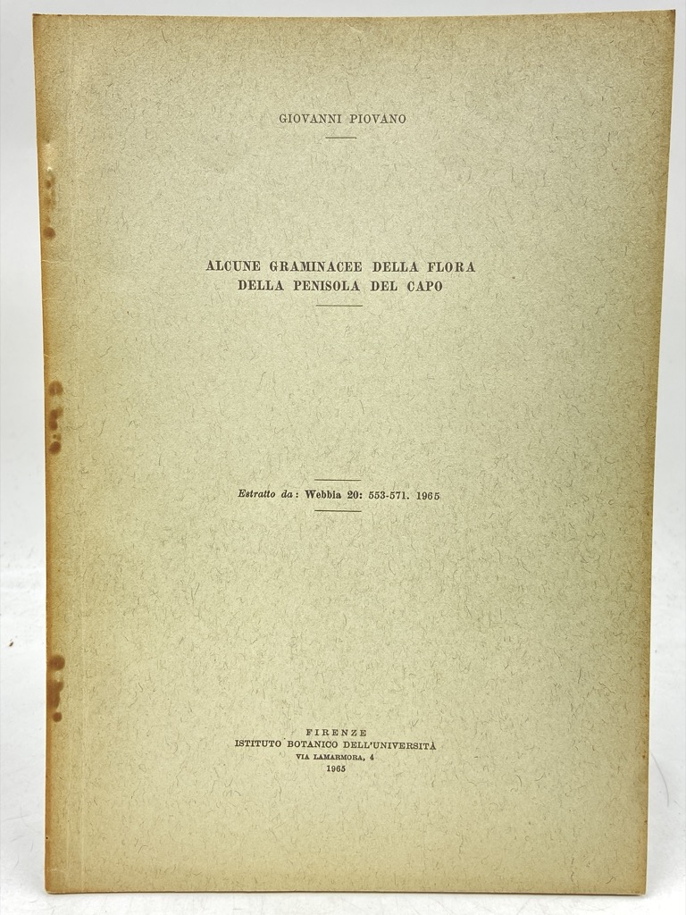 ALCUEN GRAMINACEE DELLA FLORA DELLA PENISOLA DEL CAPO. (Estratto da: …