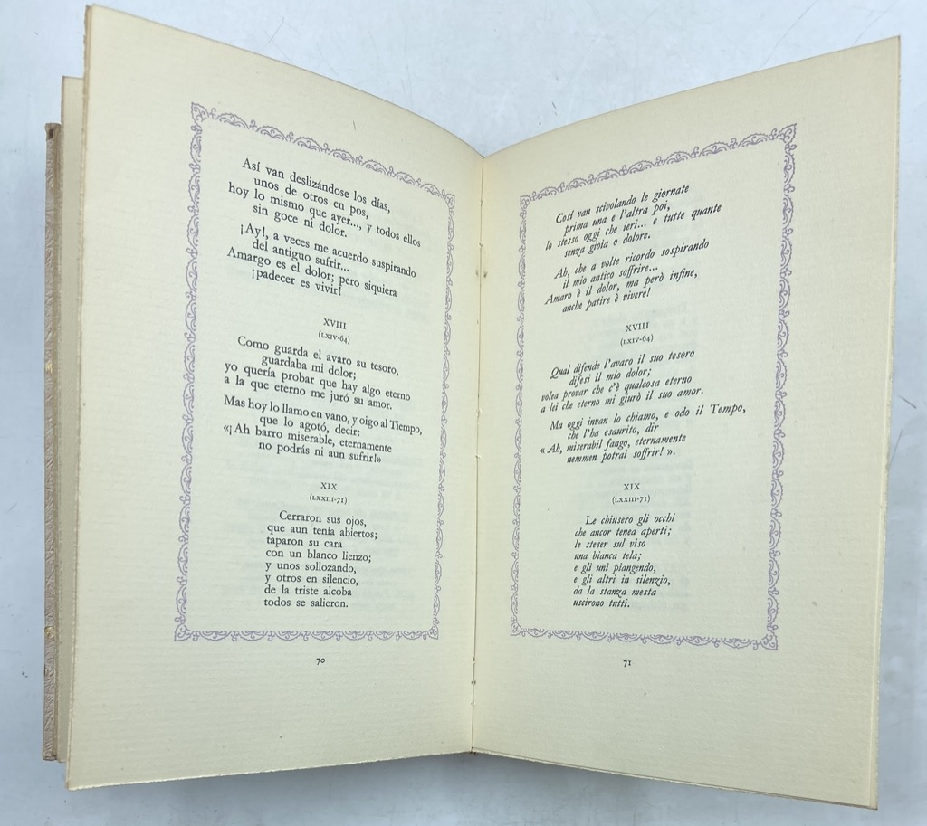 BÉQUER. SAGGIO E VERSIONI DI MARIO PENNA. Capodanno Bona 1954.