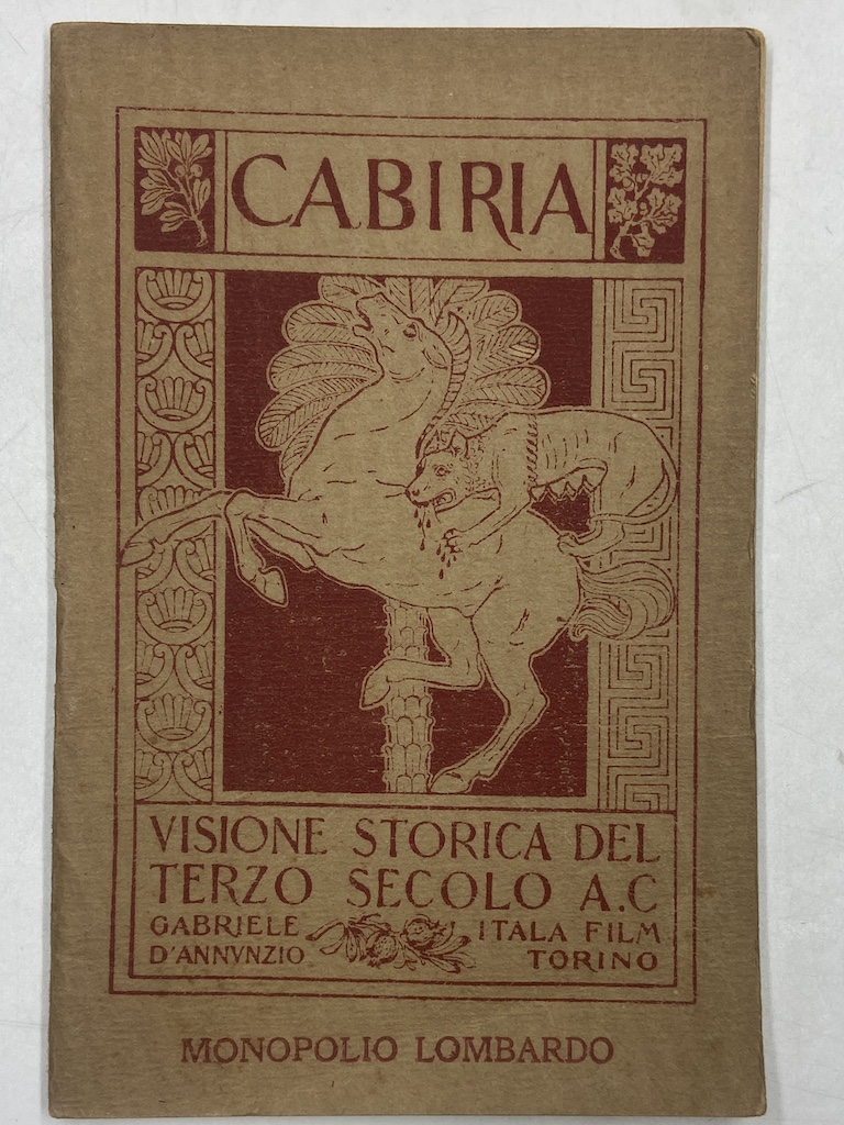 CABIRIA. VISIONE STORICA DEL TERZO SECOLO A.C. ITALA FILM TORINO.