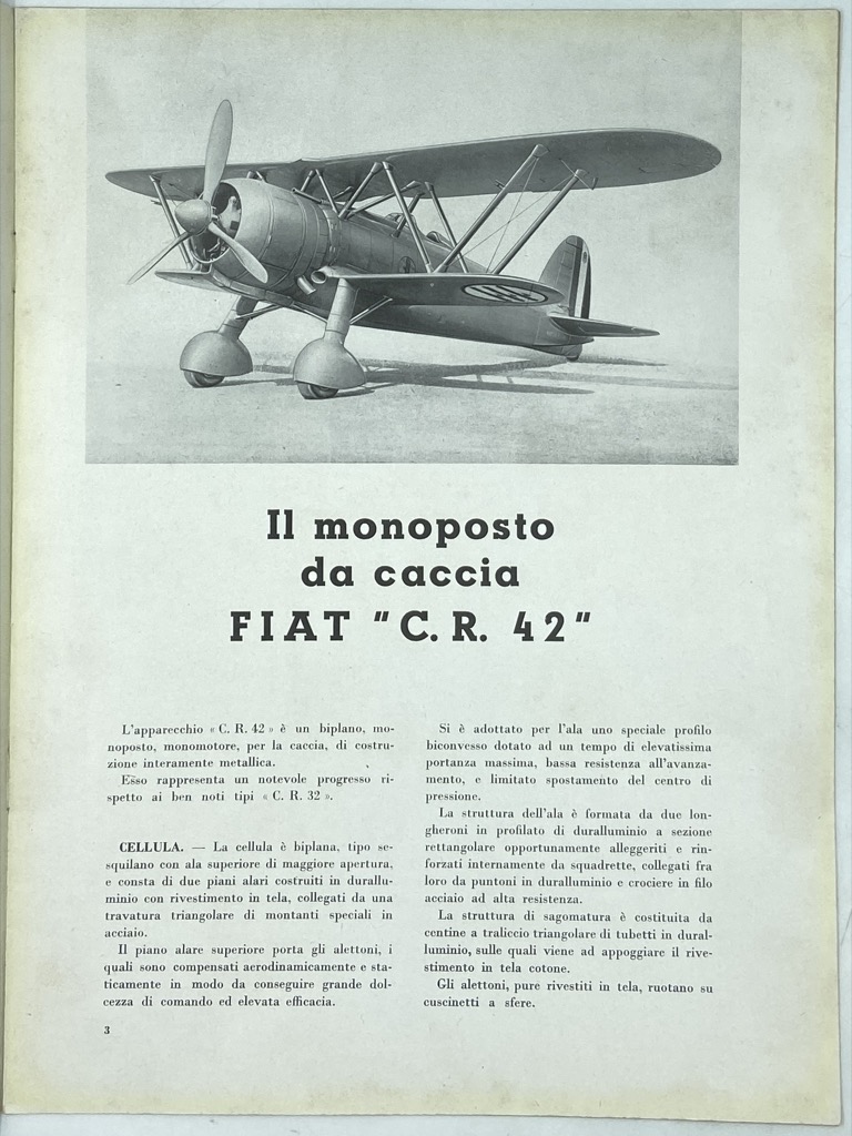 FIAT - AERONAUTICA D’ITALIA SOCIETÀ ANONIMA: IL MONOPOSTO DA CACCIA …