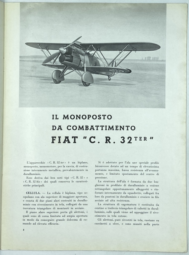 FIAT - AERONAUTICA D’ITALIA SOCIETÀ ANONIMA: IL MONOPOSTO DA COMBATTIMENTO …