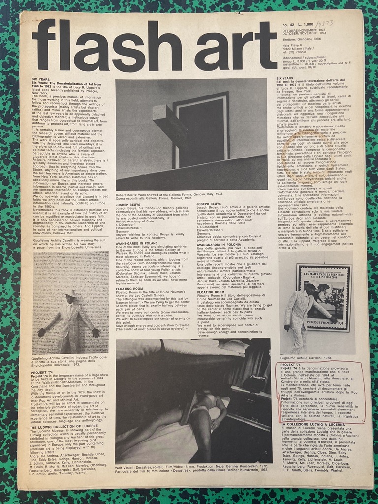 FLASH ART no 41 OTTOBRE NOVEMBRE 1973.