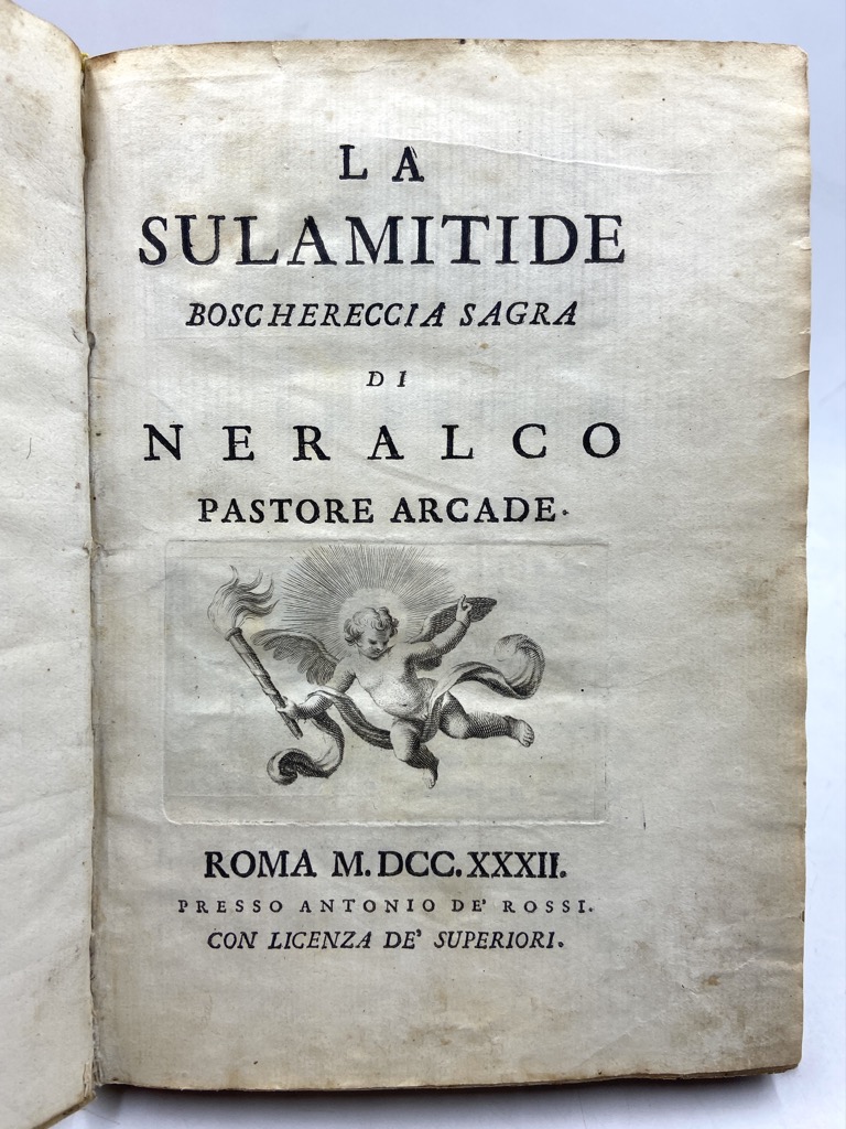 LA SULAMITIDE BOSCHERECCIA SAGRA DI NERALCO PASTORE ARCADE. ROMA M.DCC. …
