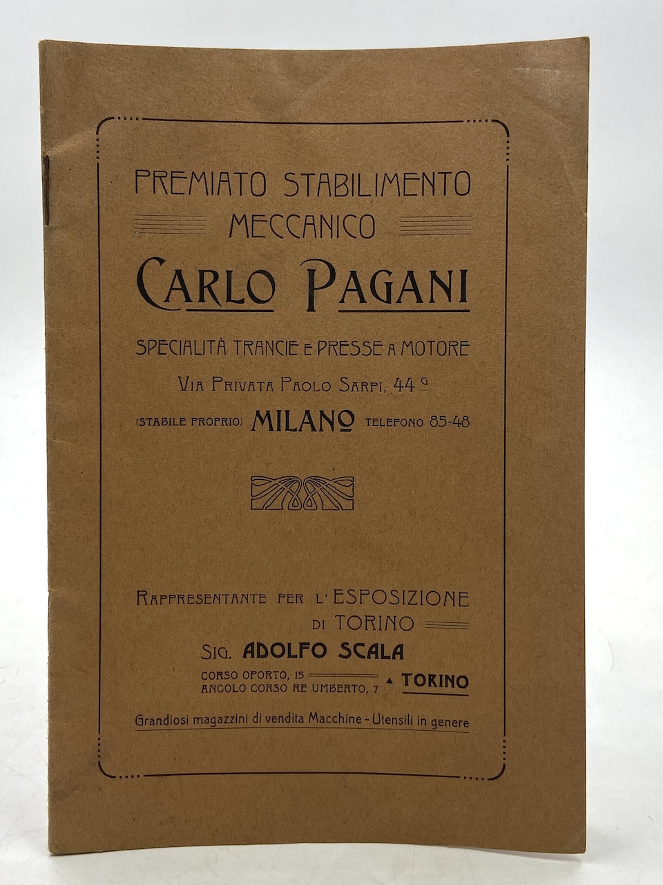 Premiato Stabilimento Meccanico CARLO PAGANI Specialità Trancie e Presse a …