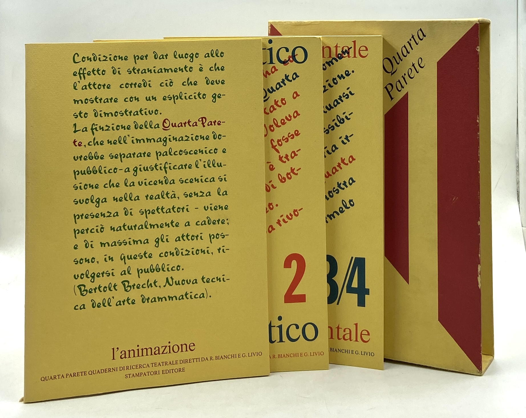 QUARTA PARETE. QUADERNI DI RICERCA TEATRALE. 1 L’ANIMAZIONE. 2 TEATRO …