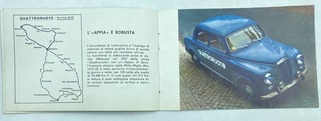 Questa meravigliosa Appia. (Brochure pubblicitaria Lancia Appia)
