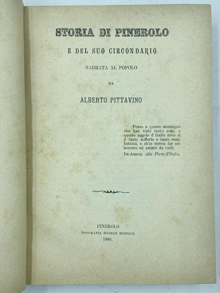 STORIA DI PINEROLO E DEL SUO CIRCONDARIO NARRATA AL POPOLO …