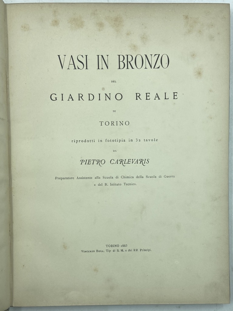 VASI IN BRONZO DEL GIARDINO REALE DI TORINO.