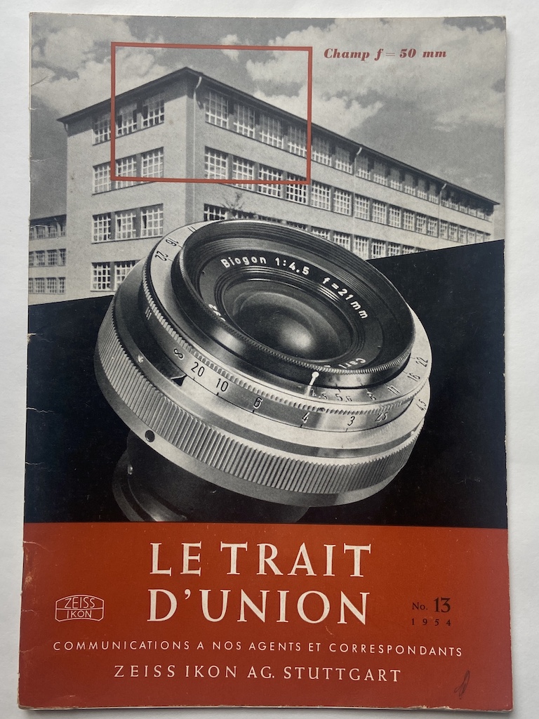 ZEISS IKON AG. STUTTGART. LE TRAIT D’UNION No.13 1954. COMMUNICATIONS …