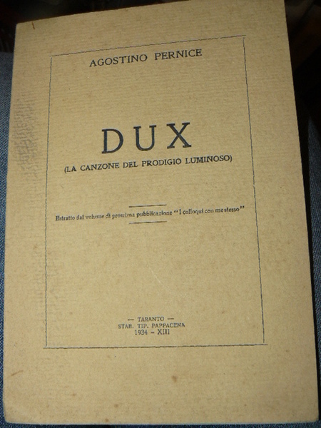 DUX (la canzone del prodigio luminoso). Estratto dal volume di …