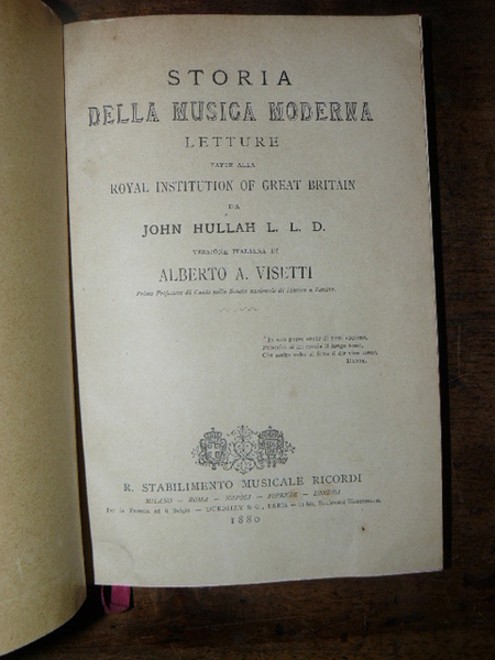 Storia della musica moderna. Letture fatte alla Royal Institution of …
