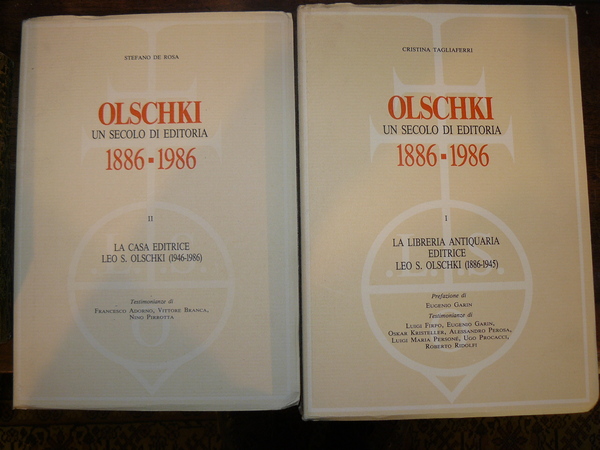 Olschki un secolo di editoria 1886-1986. Vol I: La libreria …