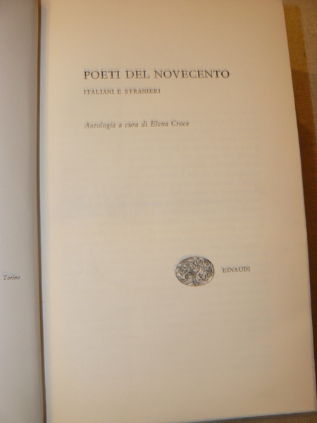 Poeti del Novecento italiani e stranieri. Antologia a cura di …