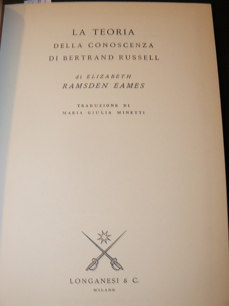 La teoria della conoscenza di Bertrand Russell di Elisabeth Ramsden …