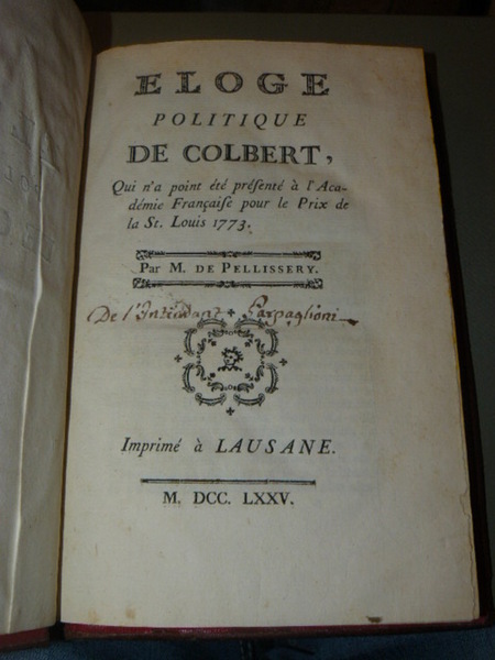 Eloge politique de Colbert, qui n'a point ete presente a …