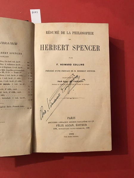 Resumé de la philosophie de Herbert Spencer par F. Howard …