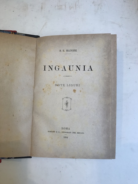 Ingaunia. Note liguri.