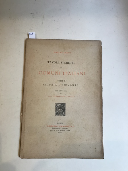 Tavole storiche dei comuni italiani. Parte I: Liguria e Piemonte …