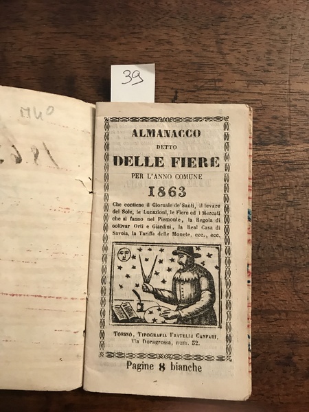 Almanacco detto delle fiere per l'anno comune 1863 che contiene …