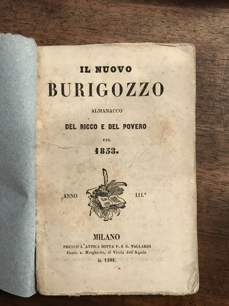Il nuovo Burigozzo almanacco del ricco e del povero pel …