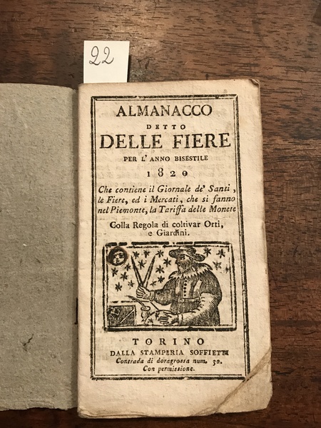 Almanacco detto delle fiere per l'anno 1820 che contiene il …