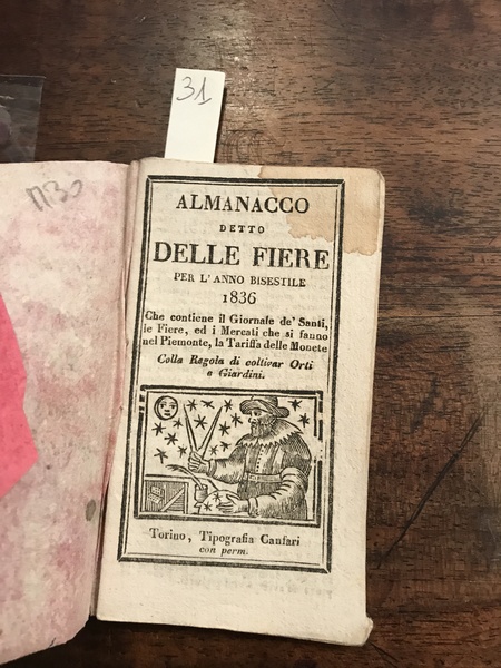 Almanacco detto delle fiere per l'anno 1836 che contiene il …