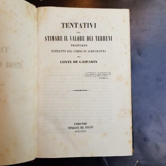 Tentativi per stimare il valore dei terreni. Trattato estratto dal …