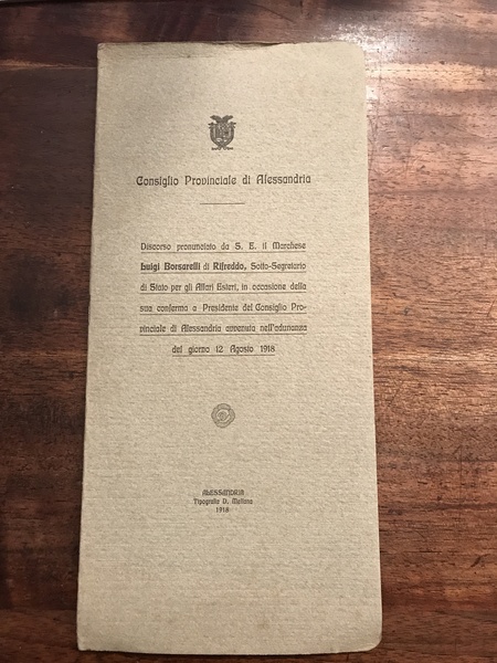 Discorso pronunciato da Luigi Borsarelli di Rifreddo, in occasione della …