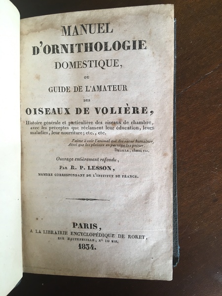 Manuel d'ornithologie domestique, ou guide de l'amateur des oiseaux de …