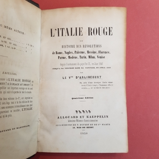 L'Italie rouge ou histoire des révolutions de Rome, Naples, Palerme, …