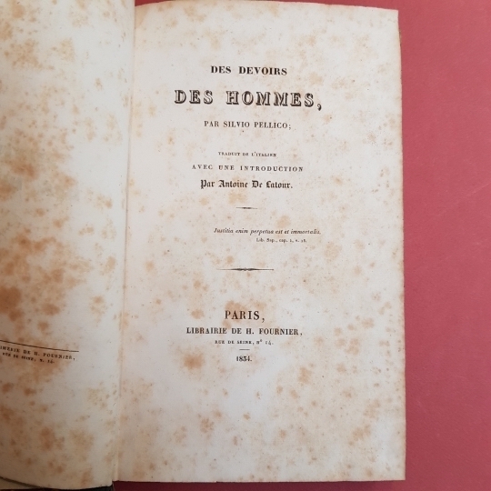 Des devoirs des hommes. Traduit de l'italien avec une introduction …