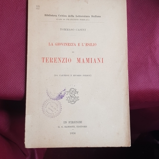 La giovinezza e l'esilio di Terenzio Mamiani (da carteggi e …