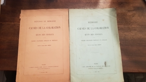 Memoire sur les causes de la coloration des oeufs des …