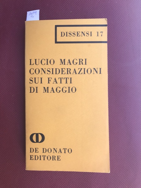 Considerazioni sui fatti di maggio