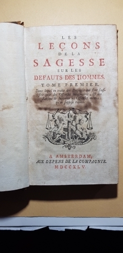 Les Leçons de la sagesse sur les défauts des hommes.