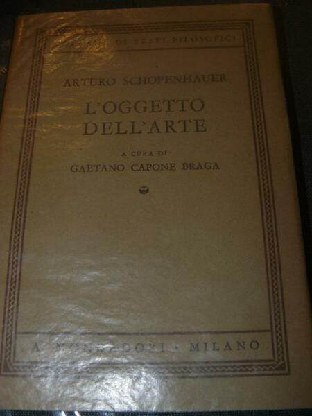 L'oggetto dell'arte. A cura di gaetano Capone Braga Il mondo …
