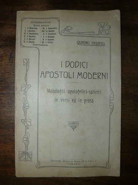 I dodici apostoli moderni. Monologhi apologetici-satirici in versi ed in …