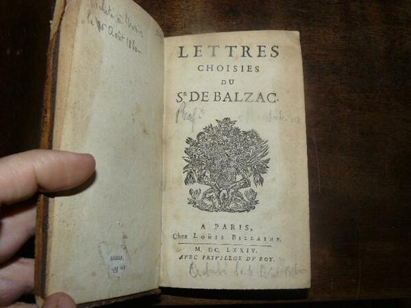 Lettres choisies du s.r de Balzac