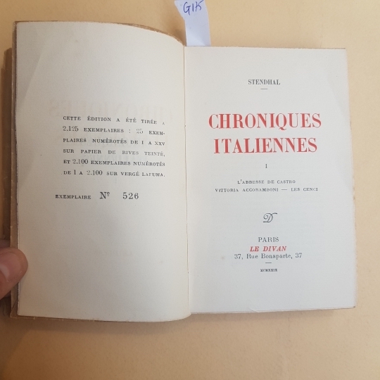 CHRONIQUES ITALIENNES.