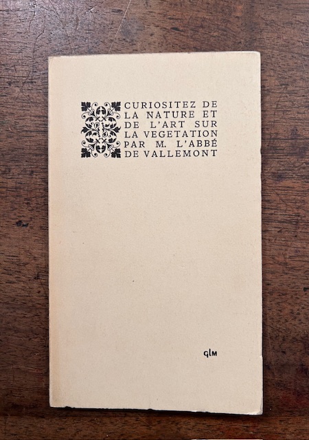 Curiositez de la nature et de l'art sur la végétation.