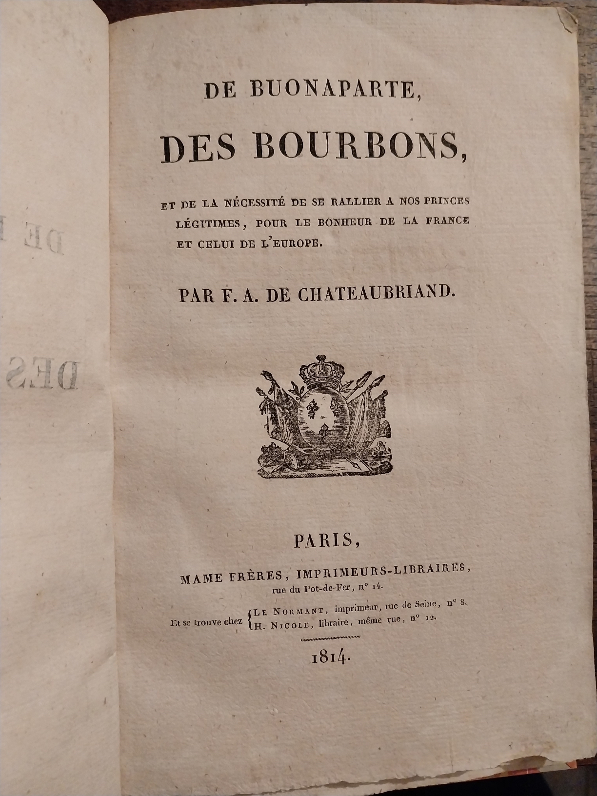 De Buonaparte des Bourbons et de la necessité de se …