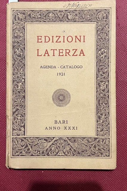 Edizioni Laterza. Agenda - Catalogo 1931