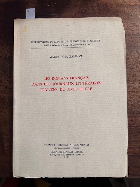 Les romans francaise dans les journaux litteraires italiens du XVIII …