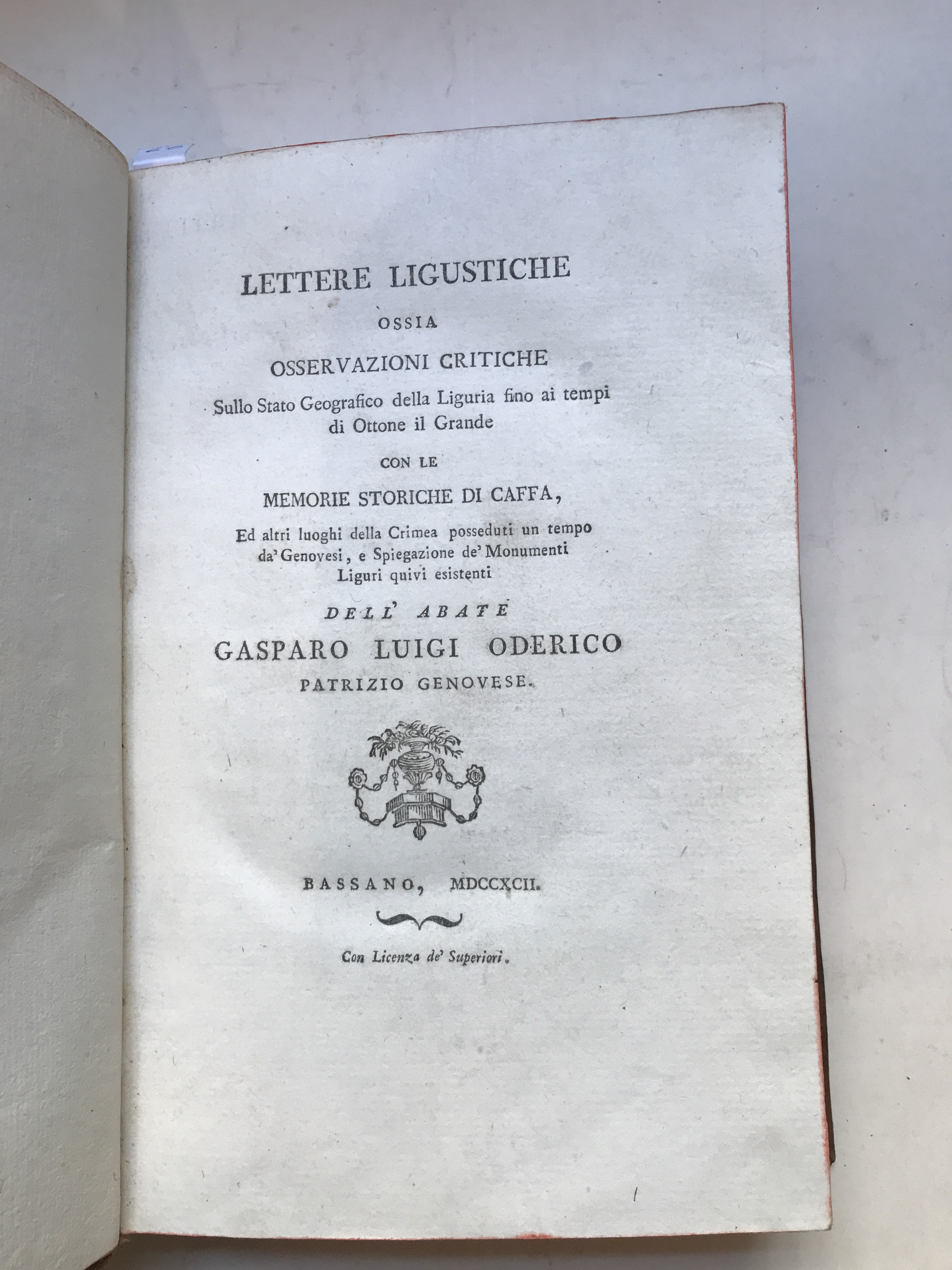 Lettere Ligustiche ossia osservazioni critiche sullo Stato Geografico della Liguria …