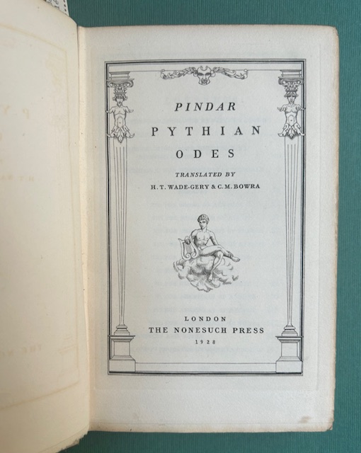 Pindar Pythian odes. Translated by H. T. Wade-Gery & M. …
