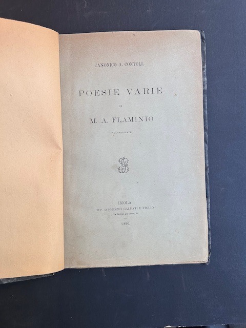 Poesie varie di M. A. Flaminio volgarizzate.
