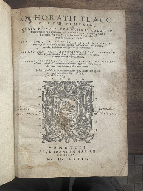 Q. Horatii Flacci poetae Venusini omnia poemata cum ratione carminum, …