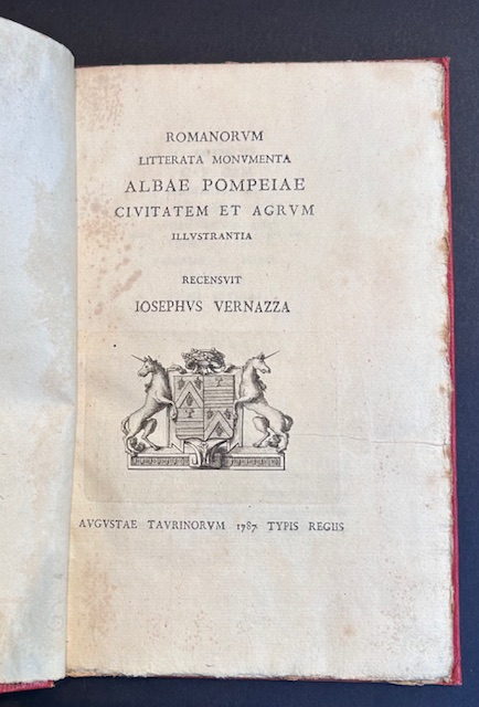 Romanorum litterata monumenta Albae Pompeiae civitatem et agrum illustrantia recensit …